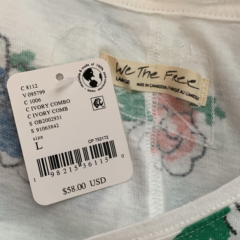 FREE PEOPLE We The Free Nina Boheme Printed Tee White - Picture 10 of 11
